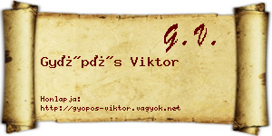 Gyöpös Viktor névjegykártya